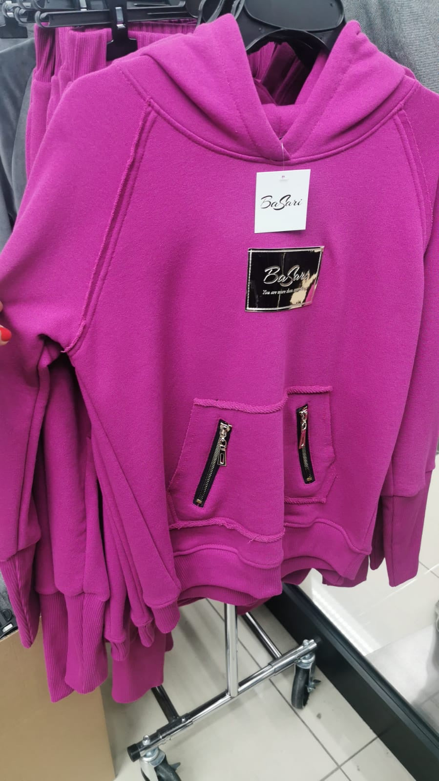 Basari Pocket Pink Hooded Tracksuit