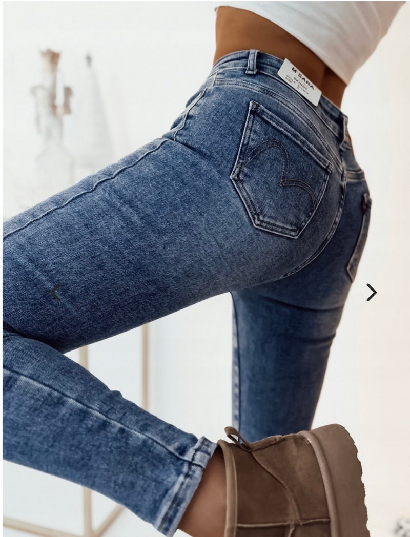 M.SARA High-Waisted Skinny Jeans – Model SL122-3