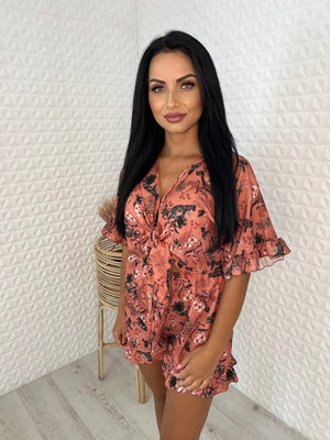 Women's Summer Jumpsuit With Tie and Cut-Out