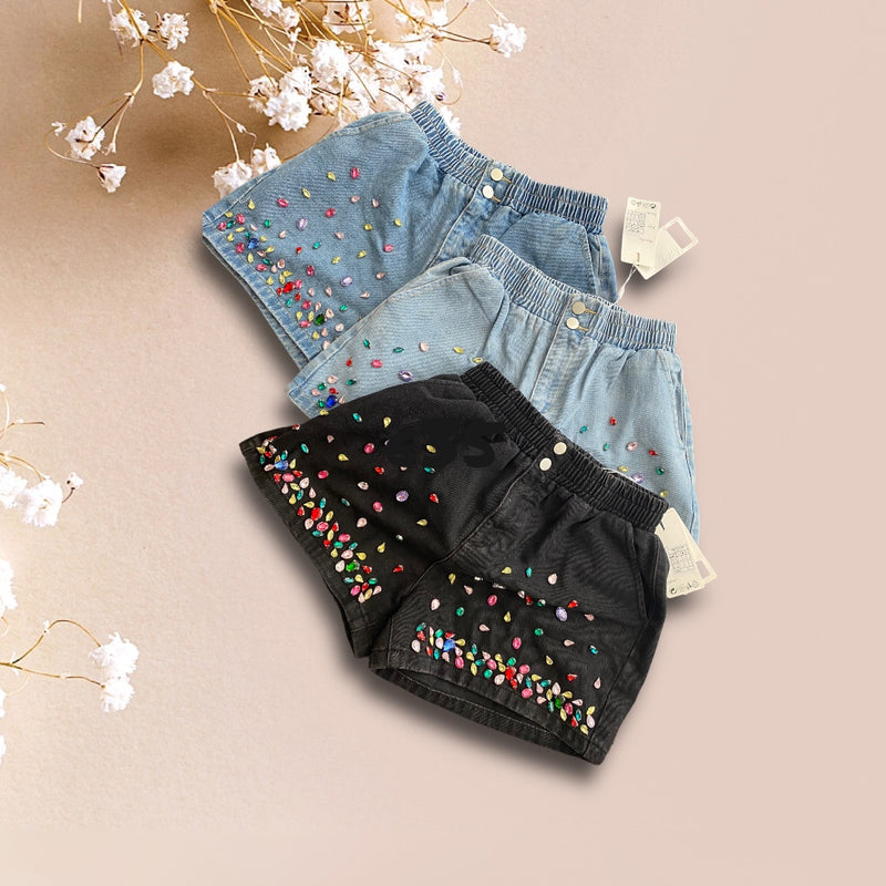 Shorts Embellished With Stones