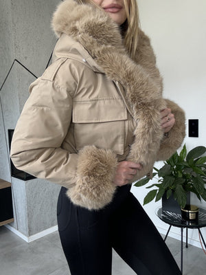 Jacket With Detachable Faux Fur and Hood
