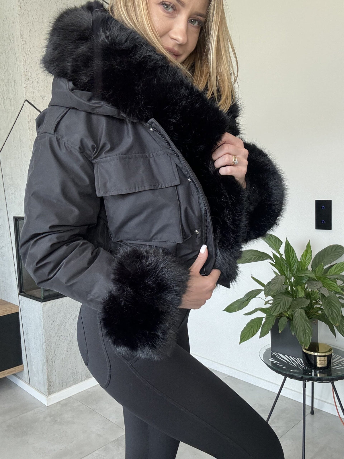 Jacket With Detachable Faux Fur and Hood