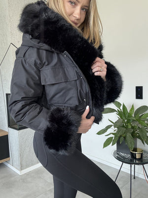 Jacket With Detachable Faux Fur and Hood