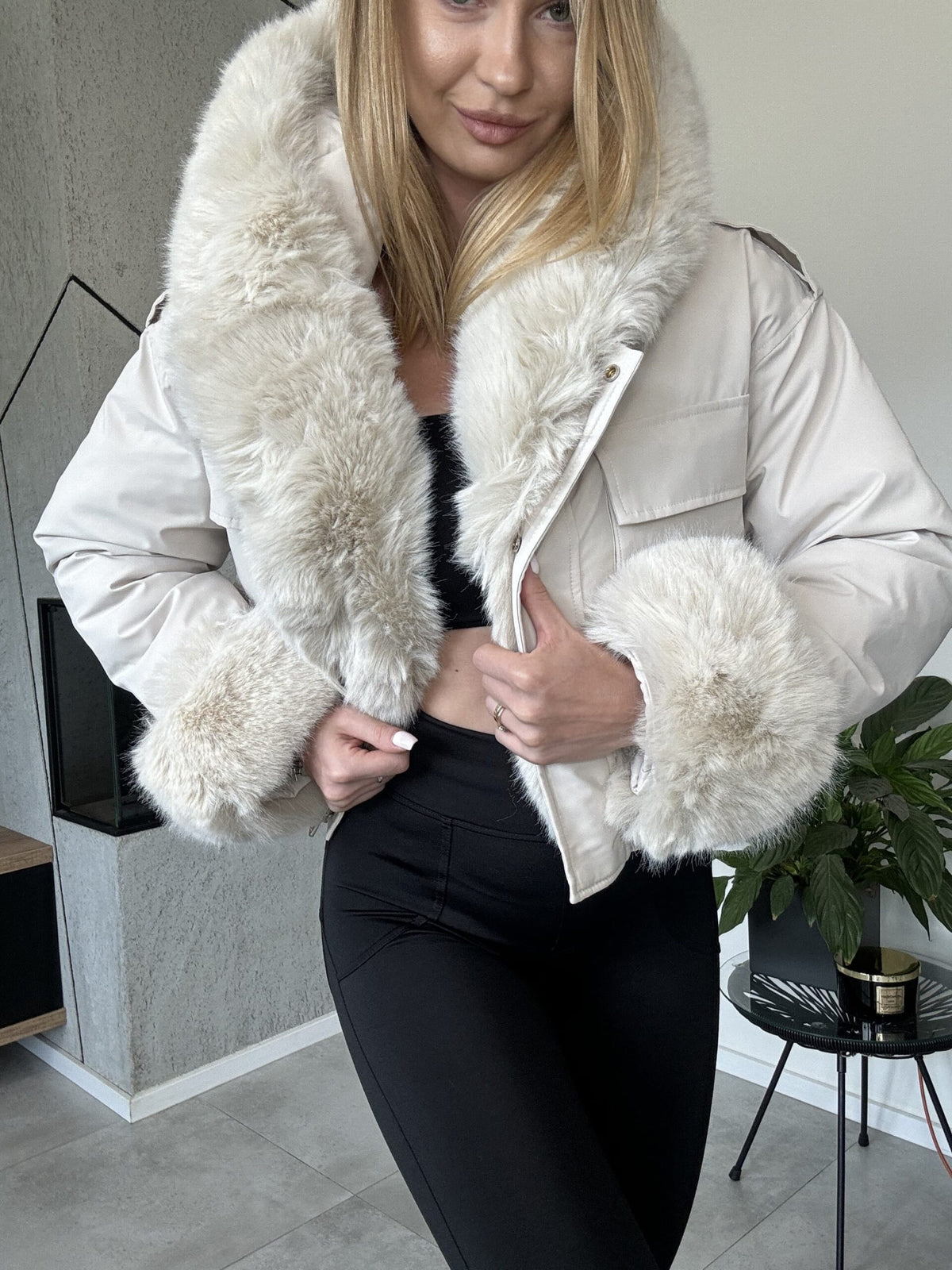 Jacket With Detachable Faux Fur and Hood
