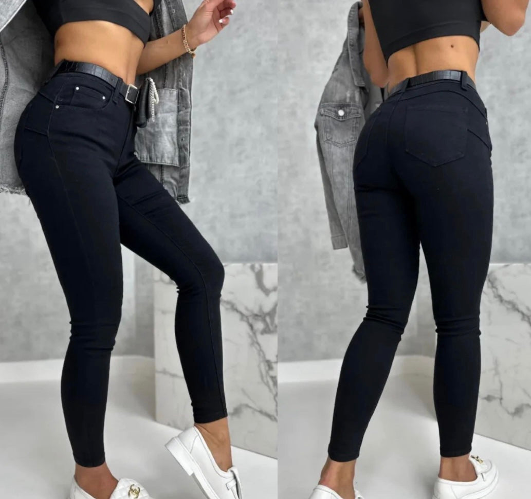 M.Sara Women's Black Skinny Push-Up Jeans S2096