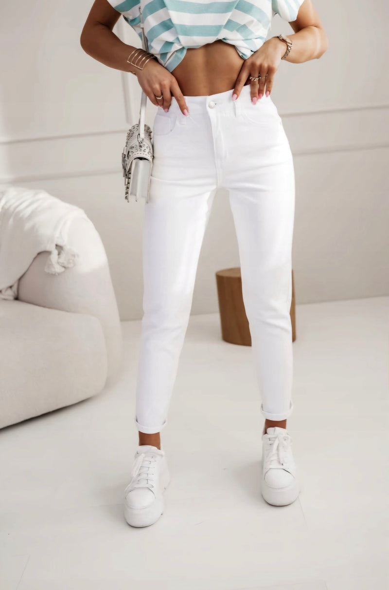 M.Sara White Boyfriend Jeans BF1820-12