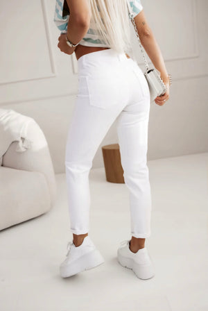 M.Sara White Boyfriend Jeans BF1820-12