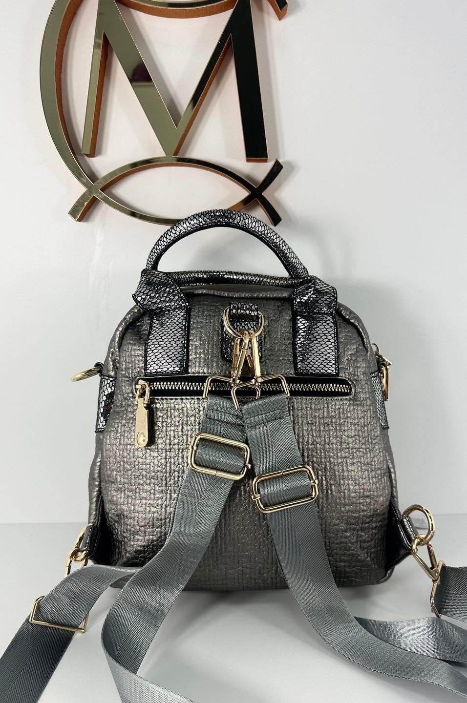Convertible Backpack Bag With Rhinestones