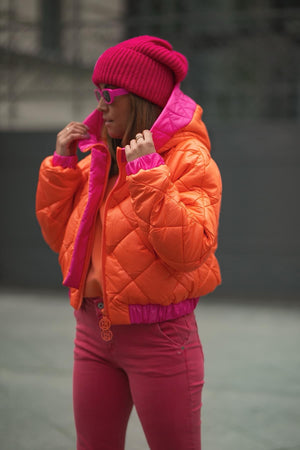 Bastet Women's Quilted Hooded Bomber Jacket