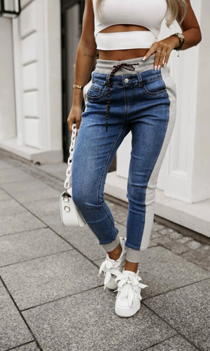 Jeans With Jersey Panels