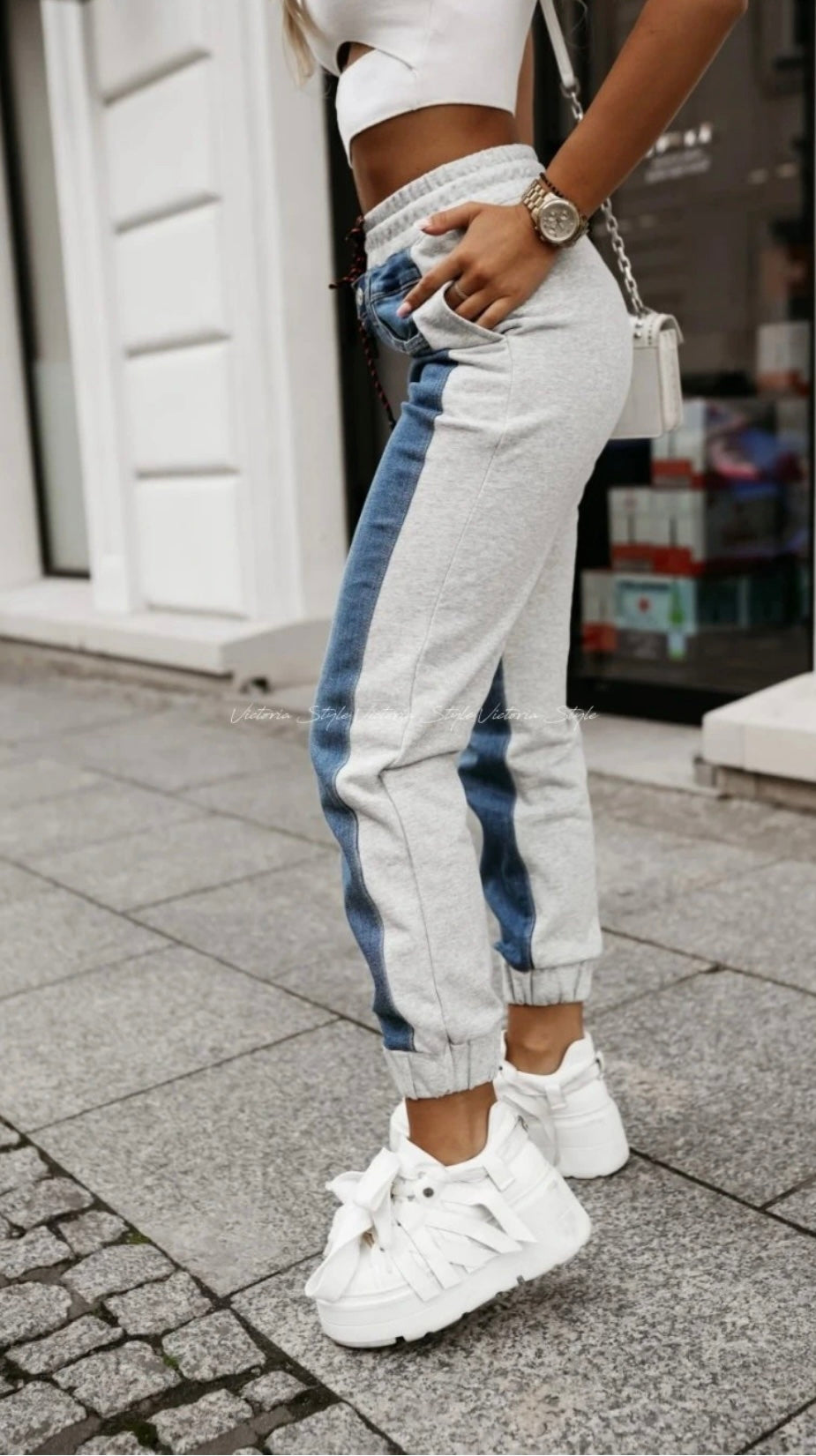 Jeans With Jersey Panels