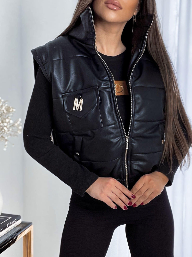 Faux Leather Vest