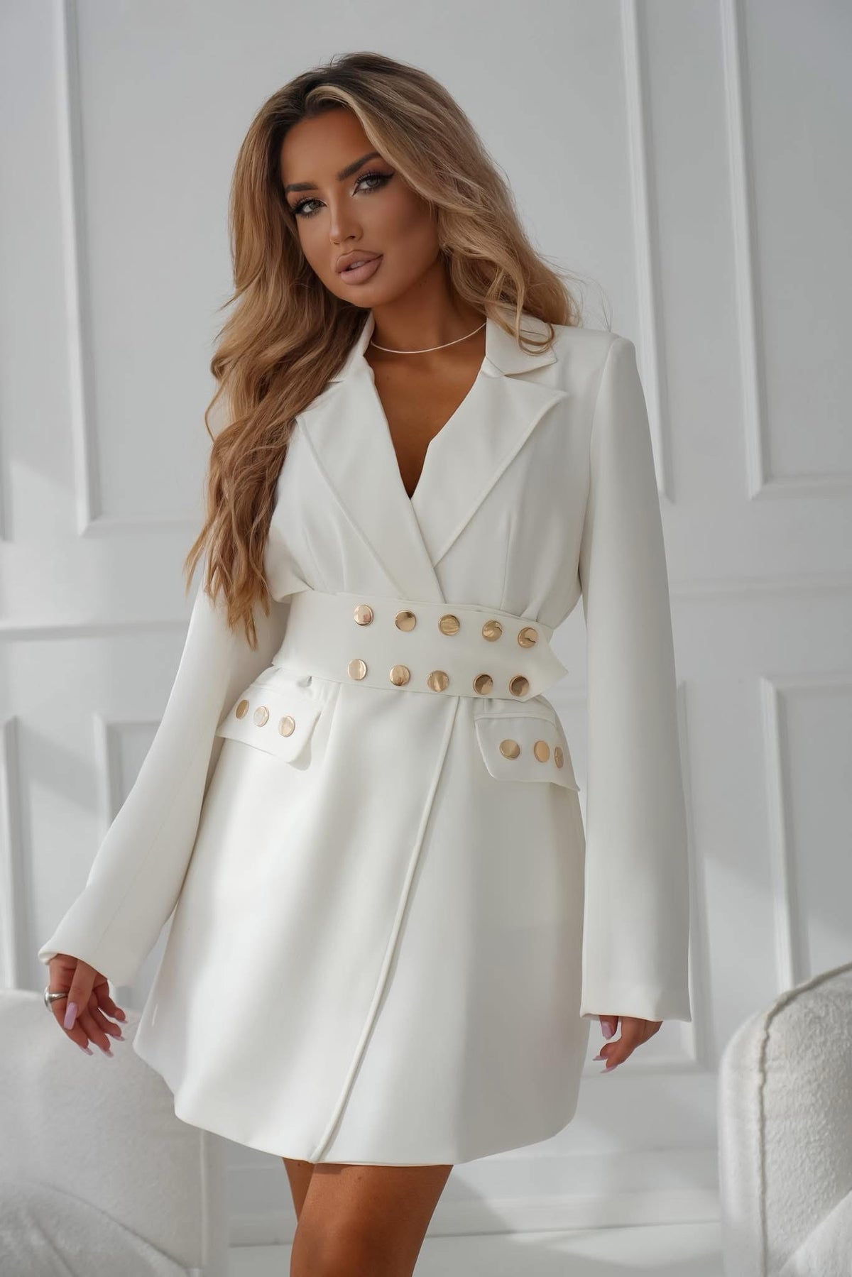La Monne Gold Snaps Blazer