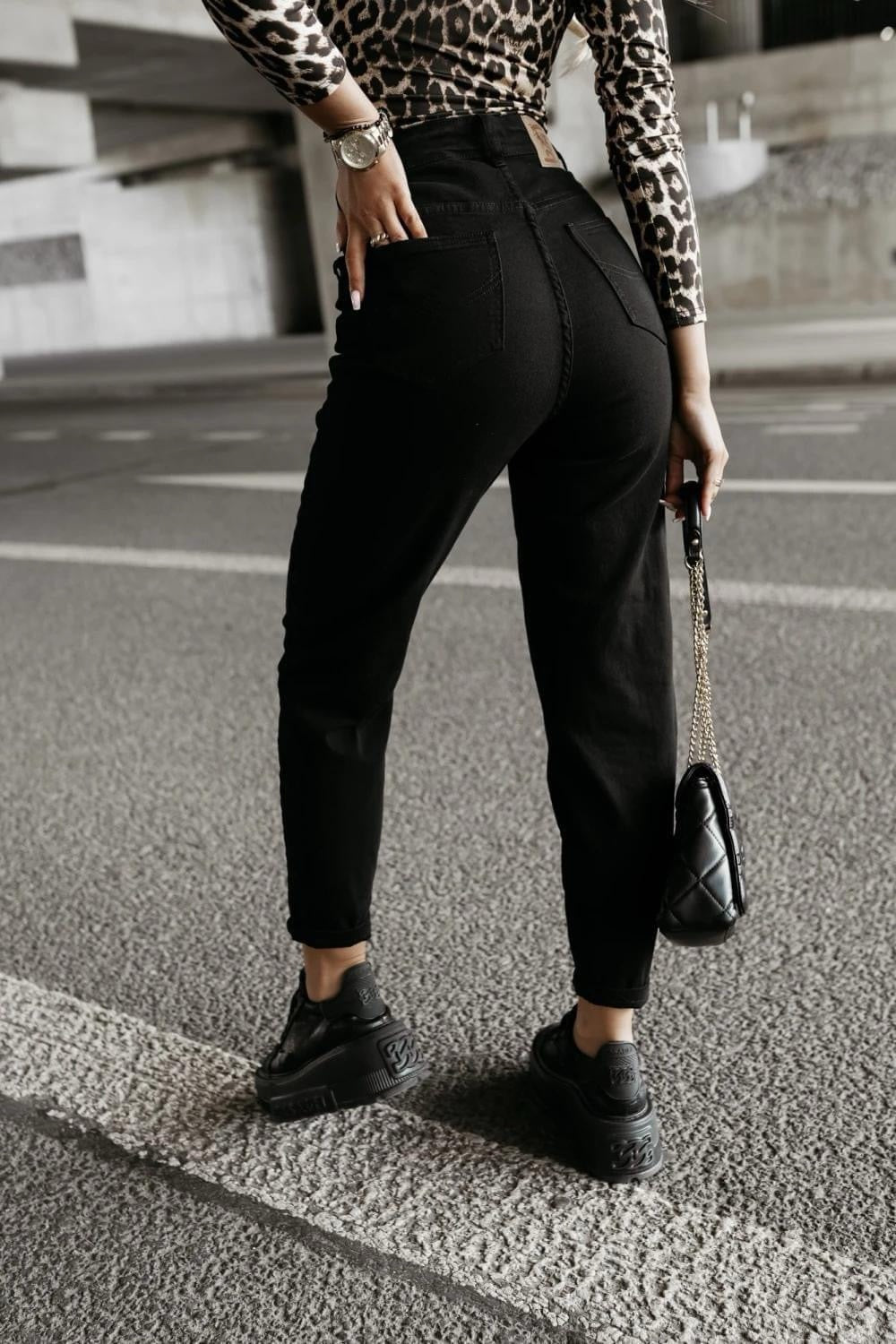 M.Sara Black Boyfriend Jeans