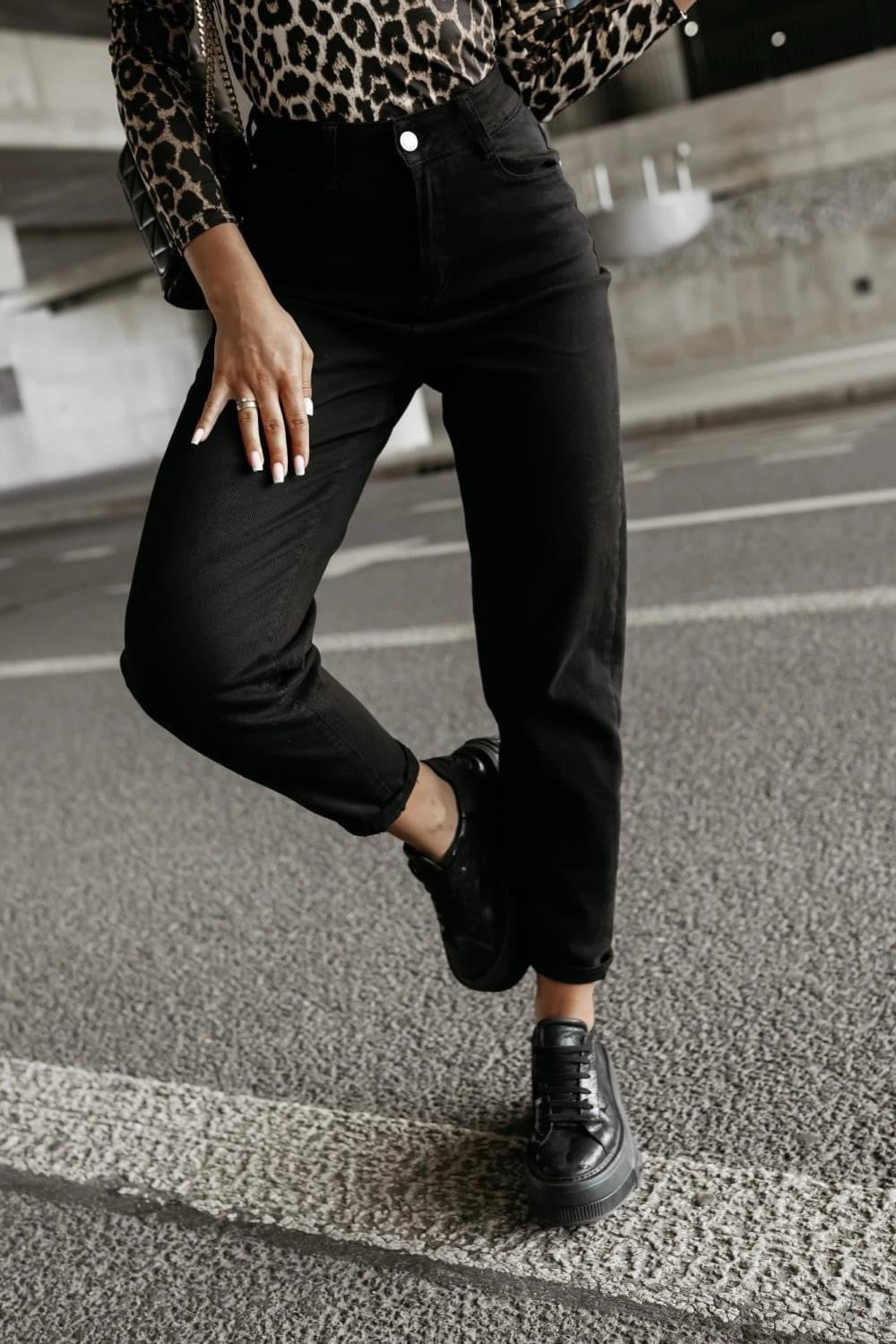 M.Sara Black Boyfriend Jeans