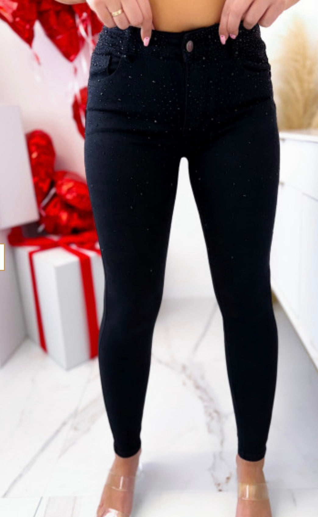 M.Sara Black Jeans With Sequins