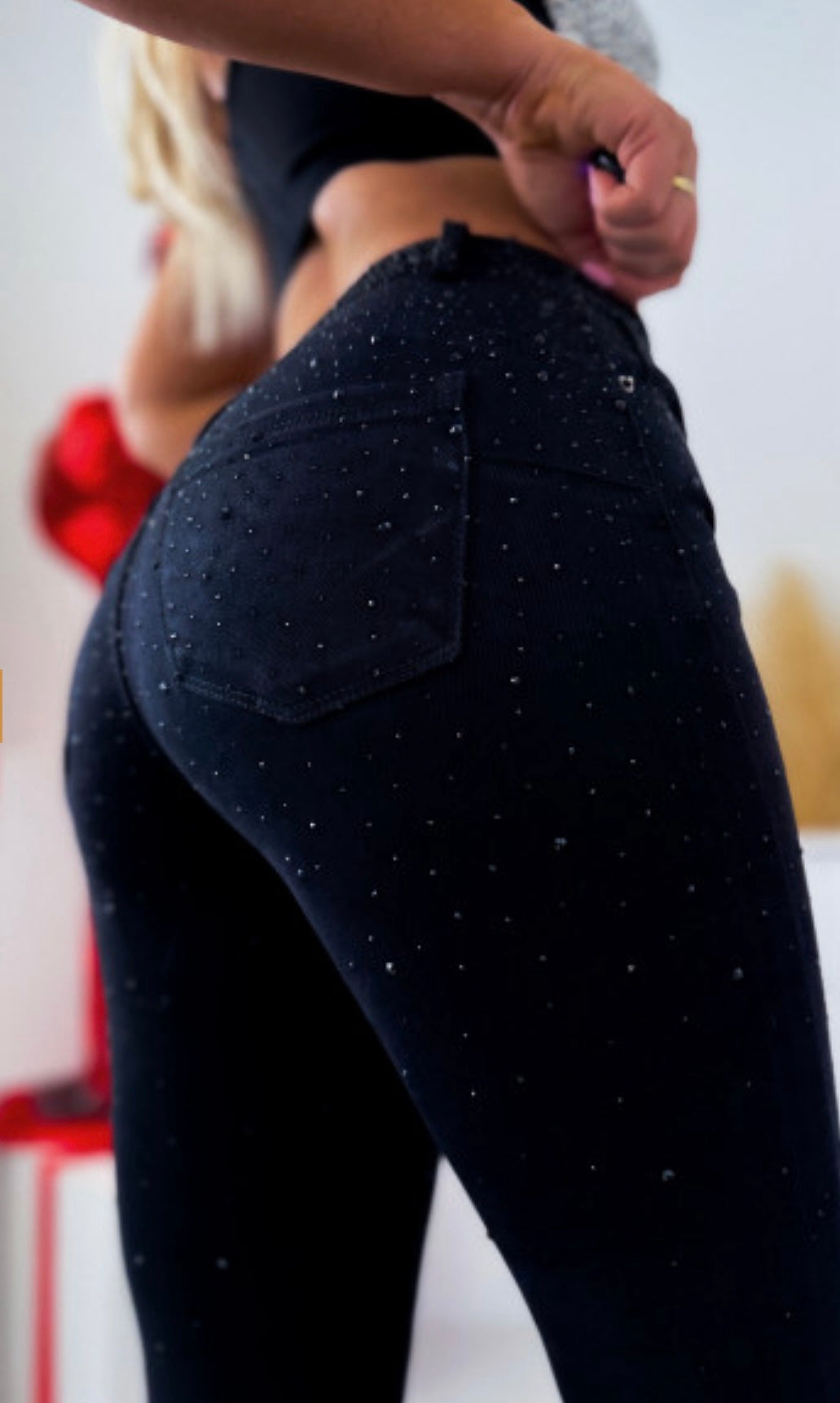 M.Sara Black Jeans With Sequins