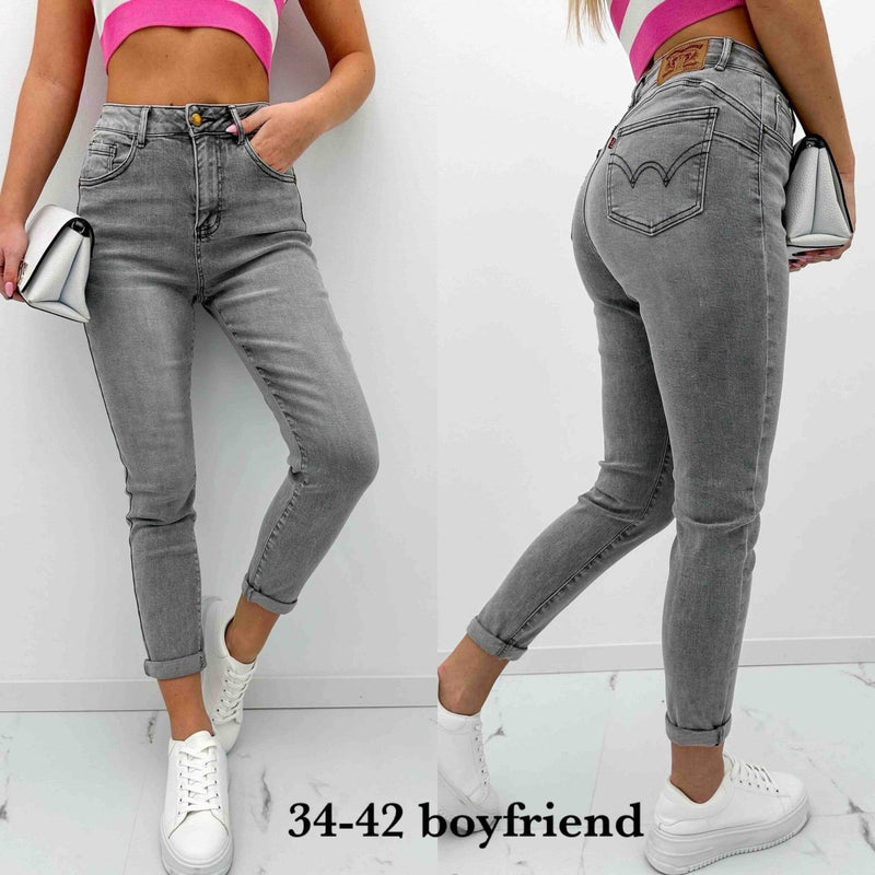 M.Sara Grey Boyfriend Jeans