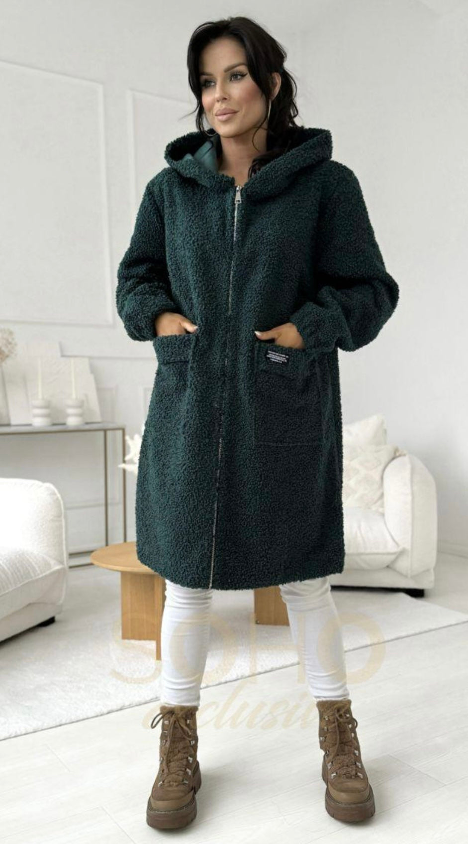 Women's Hooded Alpaca Coat