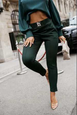 Cigarette Trousers With Front Crease