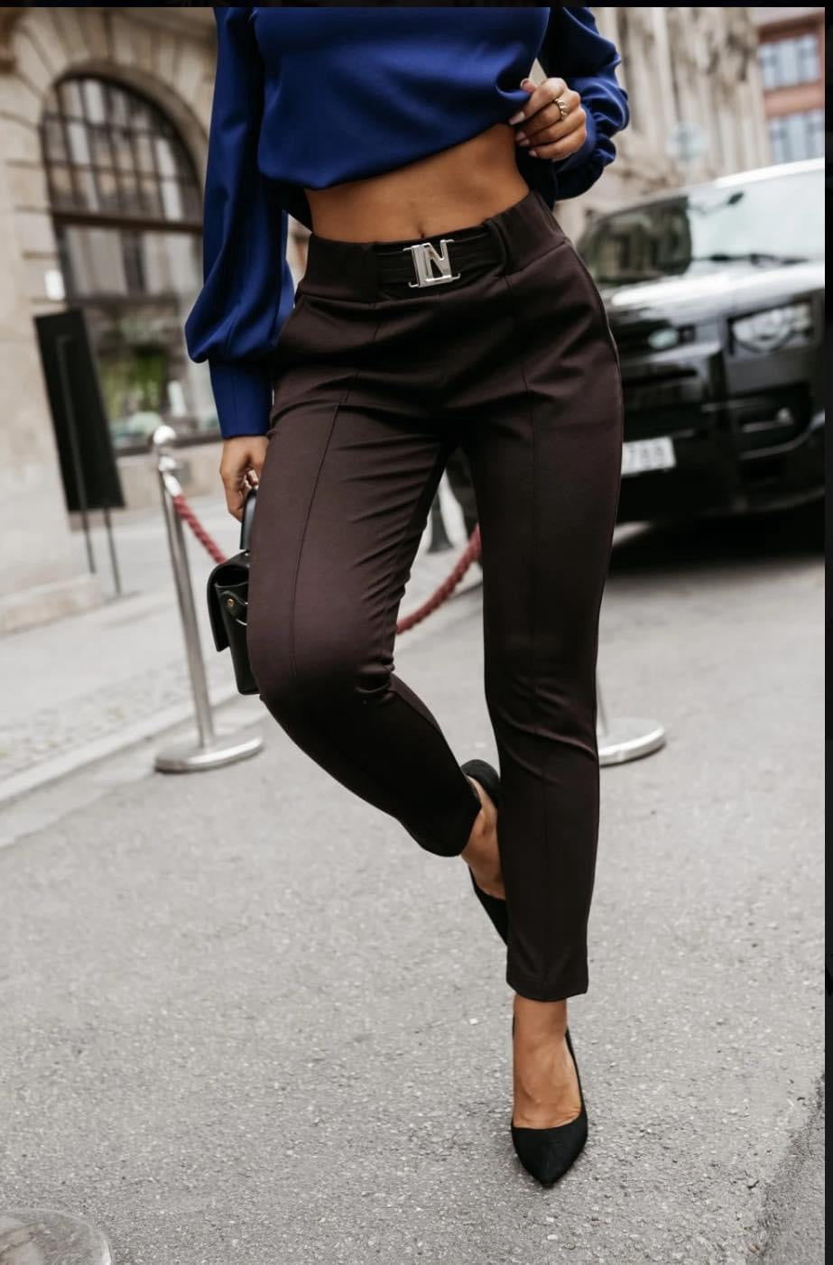 Cigarette Trousers With Front Crease