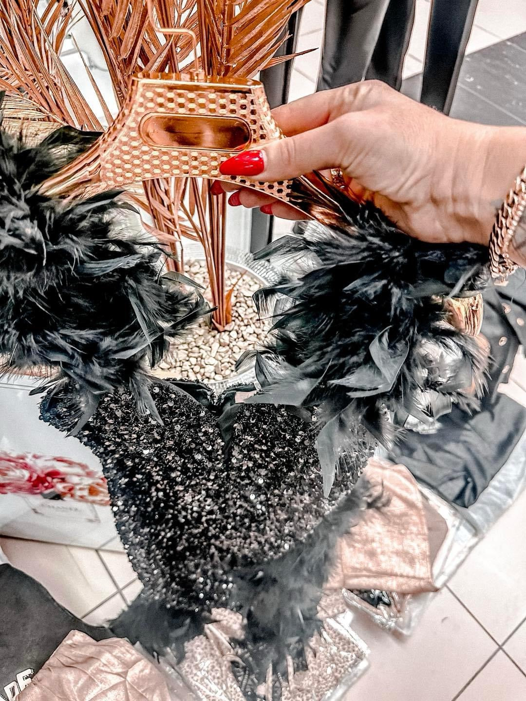 Sequin Dress With Feathers