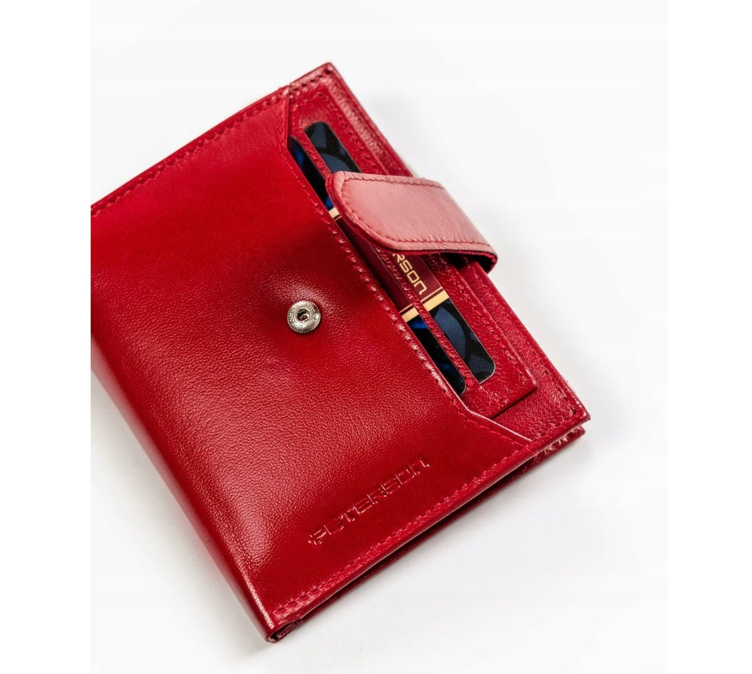 Peterson Premium Women's Red Leather RFID Wallet