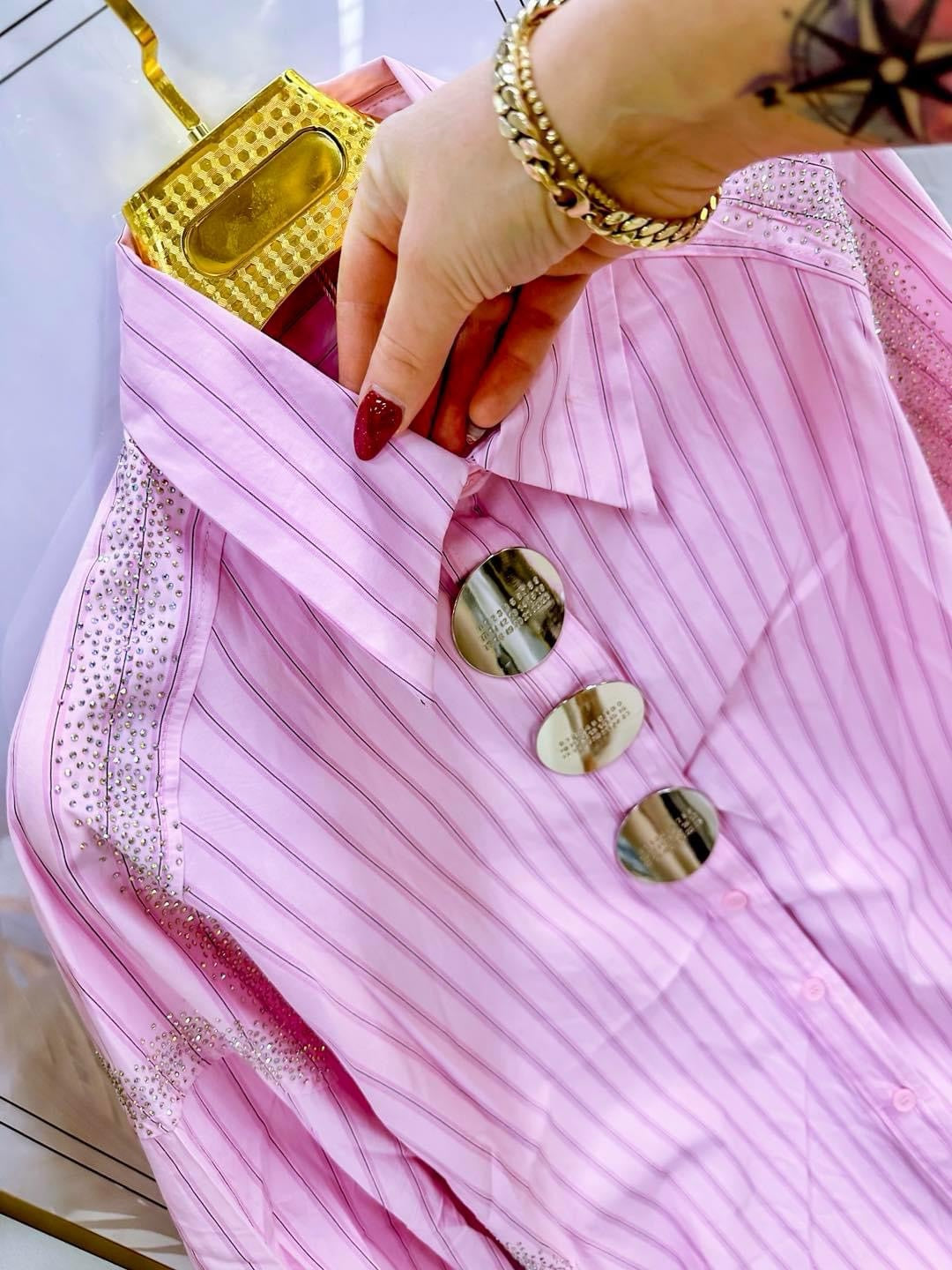 Sky Oversized Striped Shirt