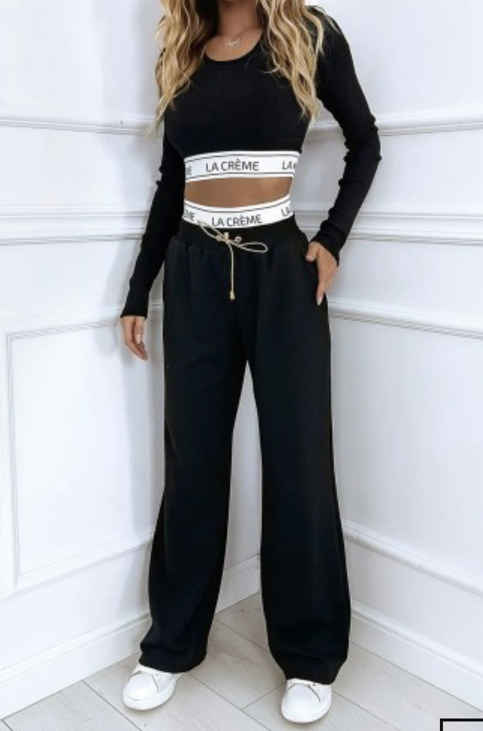 Ribbed Set With Decorative Waistband