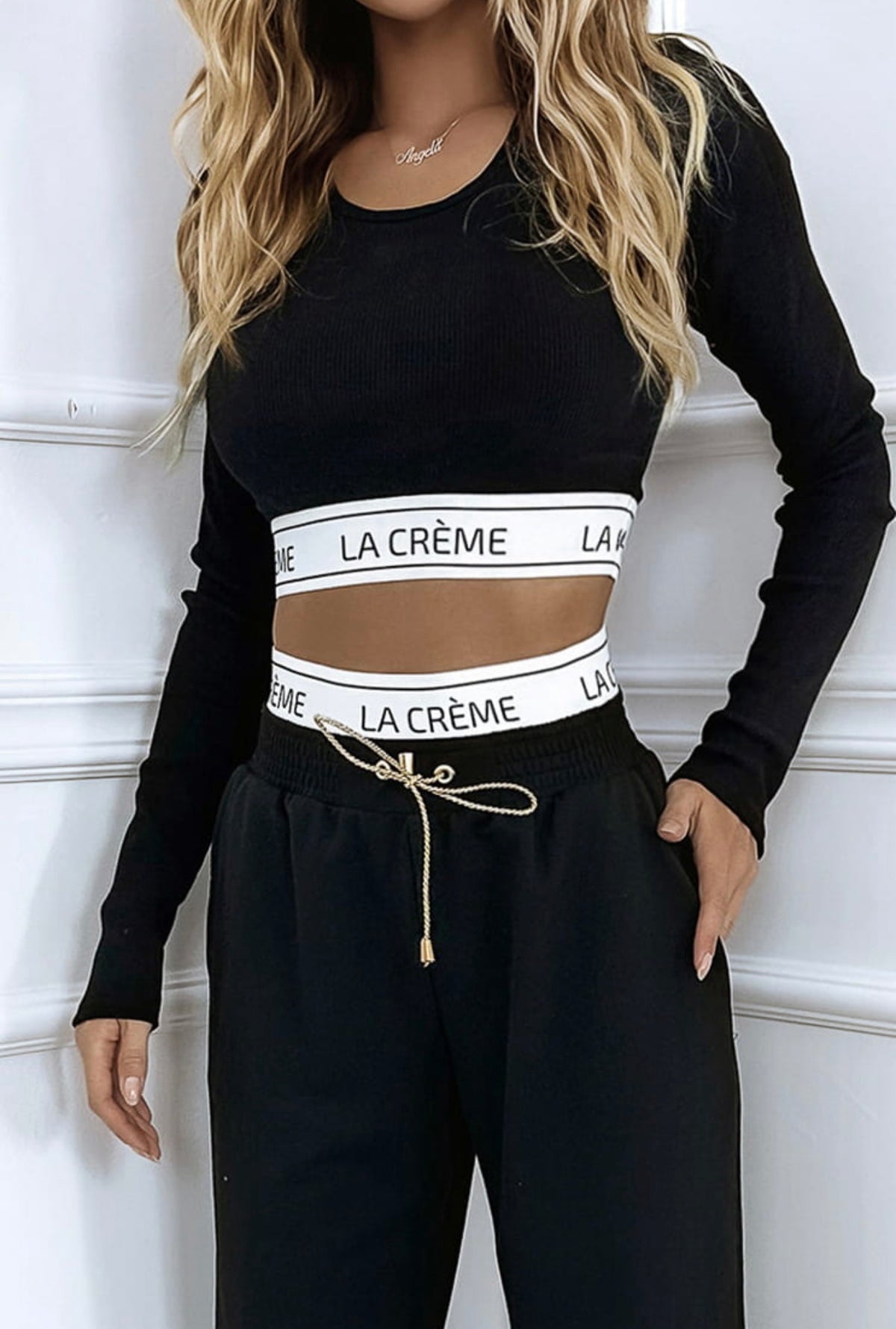 Ribbed Set With Decorative Waistband