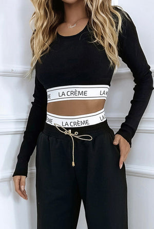 Ribbed Set With Decorative Waistband