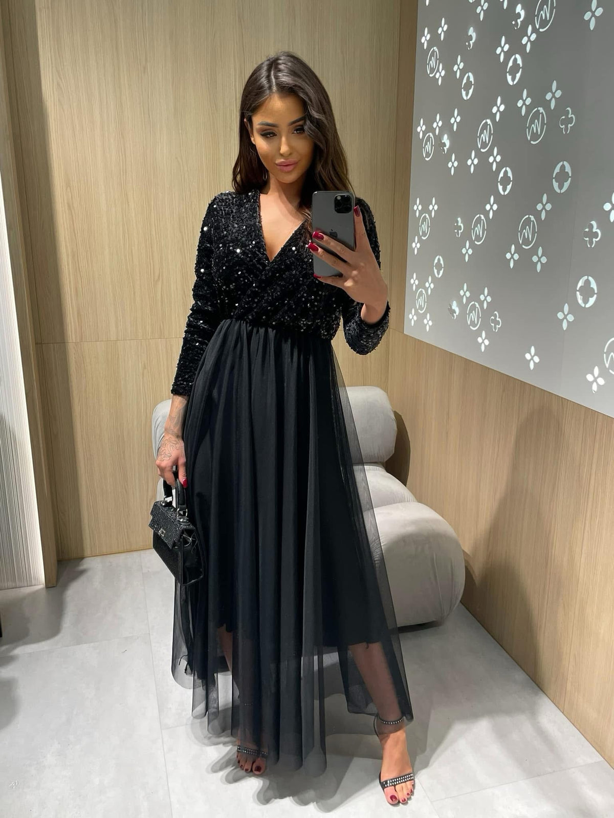 Evening Dress With Wrap Neckline