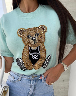 Pastel Breeze Teddy Bear Jumper