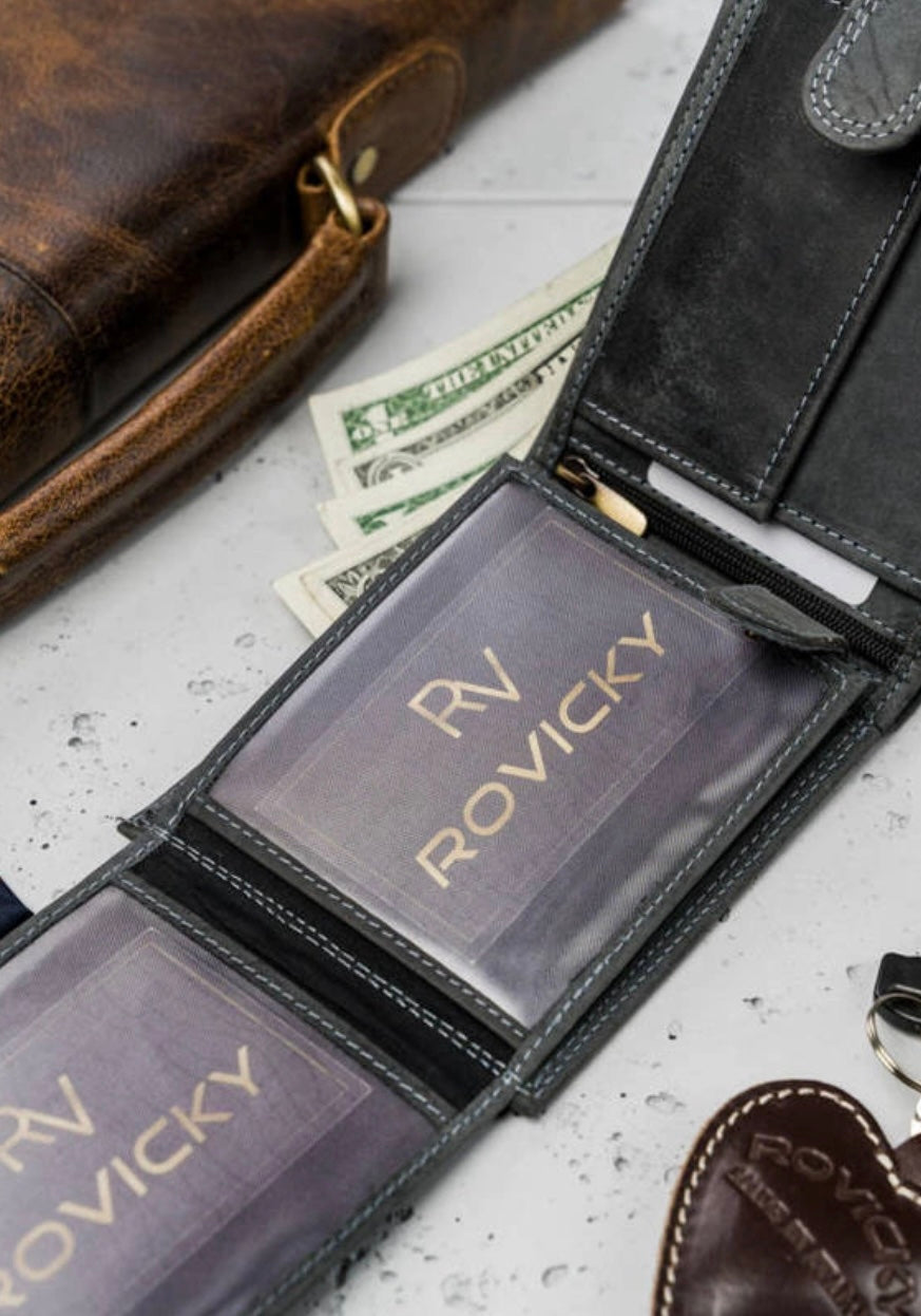 Always Wild Men's Nubuck Leather Wallet