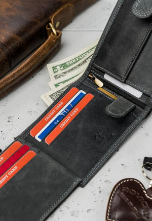 Always Wild Men's Nubuck Leather Wallet