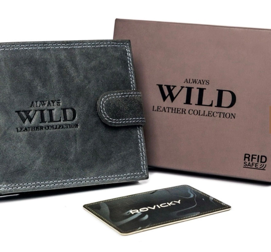 Always Wild Men's Nubuck Leather Wallet