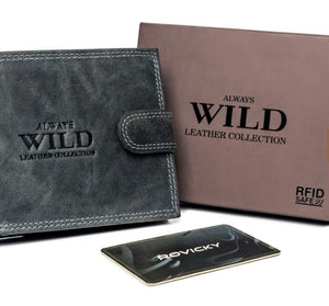 Always Wild Men's Nubuck Leather Wallet