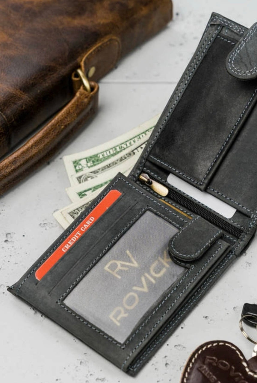 Always Wild Men's Nubuck Leather Wallet