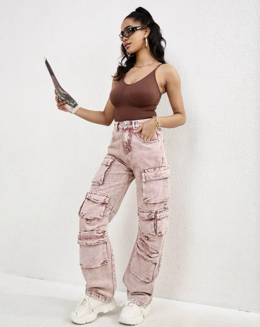 Denim Cargo Trousers
