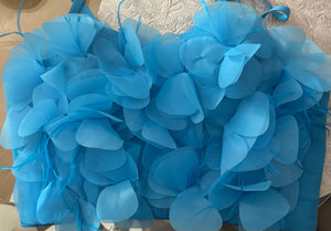 Blue 3D Strappy Top With Hook Fastening