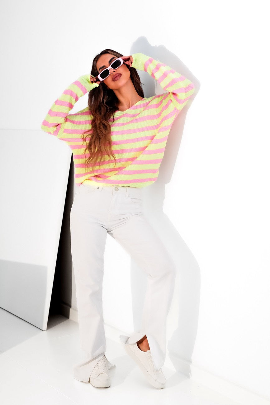 Striped Spring Jumper With Soft Neckline