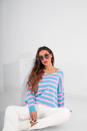 Striped Spring Jumper With Soft Neckline