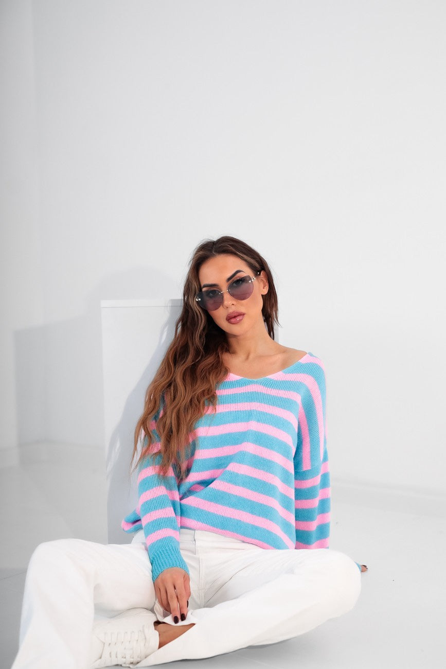 Striped Spring Jumper With Soft Neckline