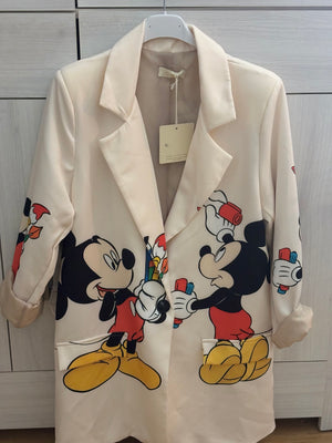 Blazer With Cartoon Mouse Motif
