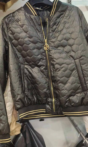 Cropped Quilted Bomber Jacket