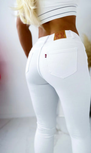 M.Sara White Classic Skinny Jeans SL128-12