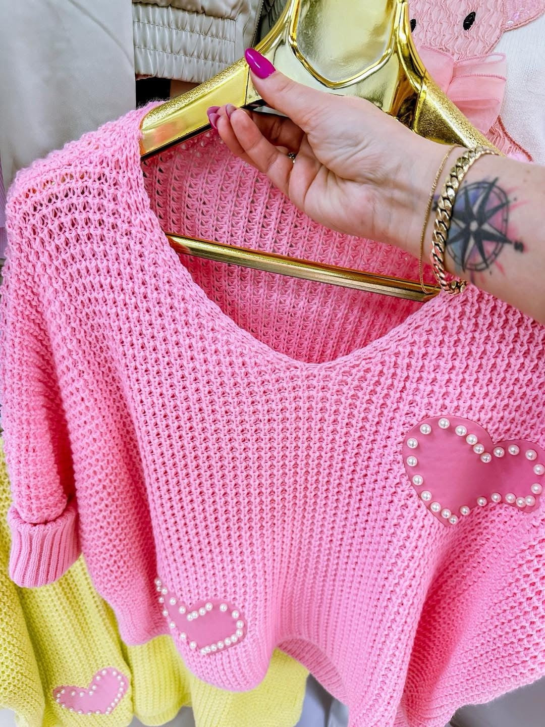 Italian-Made Textured Jumper With Heart
