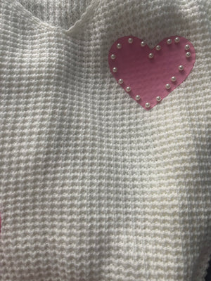 Italian-Made Textured Jumper With Heart