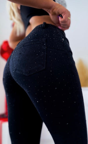 M.Sara Black Jeans With Sequins