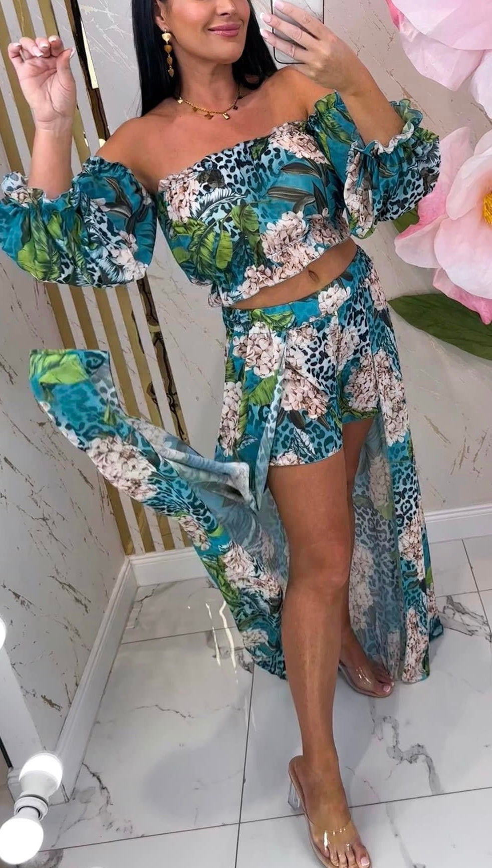Off-Shoulder Top and Shorts Set